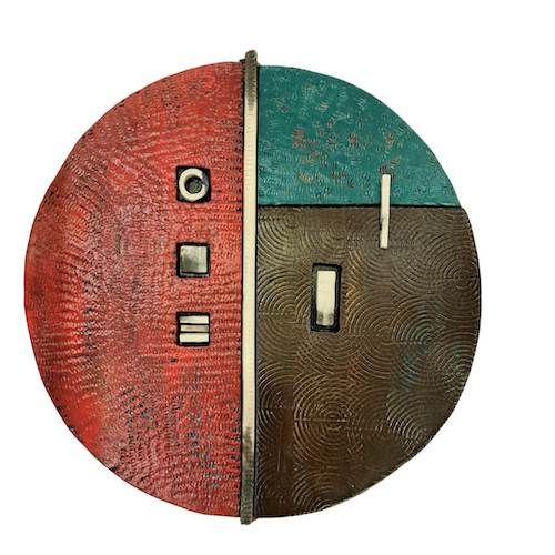RC-024 Sphere Red/Brown/Teal $340 at Hunter Wolff Gallery